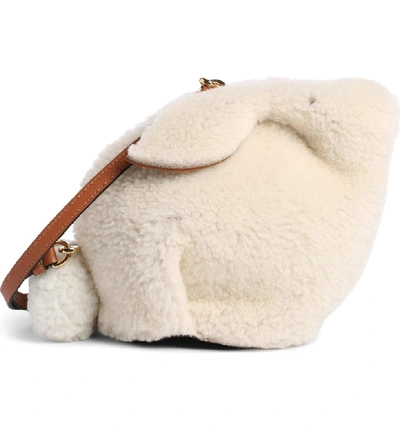 Shop Loewe Mini Bunny Fuzzy Genuine Shearling Crossbody Bag - Ivory In Natural