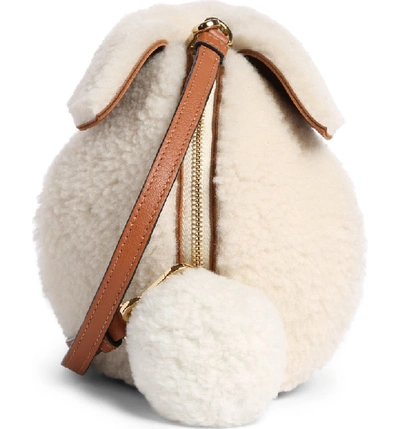 Shop Loewe Mini Bunny Fuzzy Genuine Shearling Crossbody Bag - Ivory In Natural