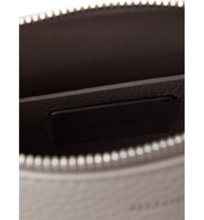 Shop Allsaints 'kita' Leather Shoulder/crossbody Bag - Grey In Natural Grey