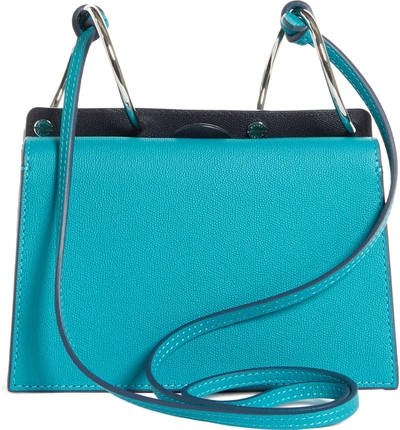 Shop Danse Lente Mini Phoebe Leather Bag - Blue/green In Turquoise