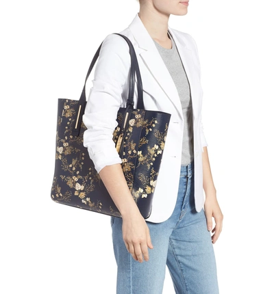 Vince Camuto Fran Reversible Leather Tote - Blue In Navy Multi