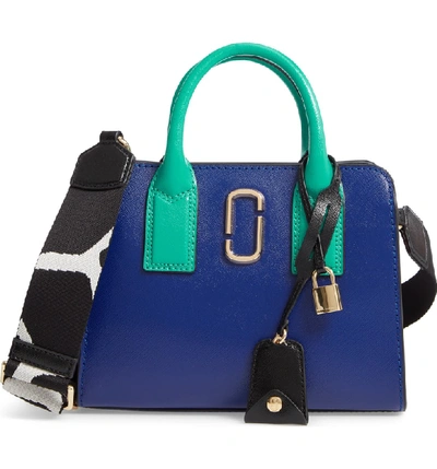 Shop Marc Jacobs Little Big Shot Leather Tote - Blue In Academy Blue Multi