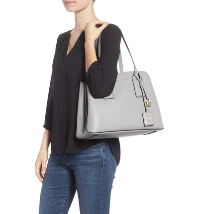 Shop Marc Jacobs The Editor Leather Tote - Grey In Griffin