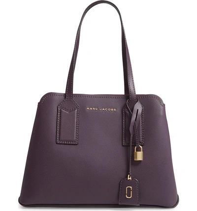 Shop Marc Jacobs The Editor Leather Tote - Purple In Grape