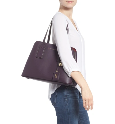 Shop Marc Jacobs The Editor Leather Tote - Purple In Grape