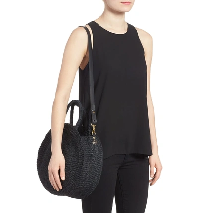 Shop Clare V Alice Woven Sisal Straw Bag In Black Woven