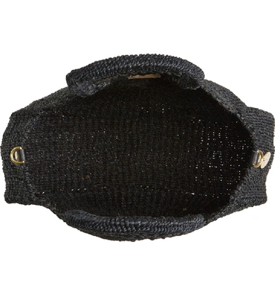Shop Clare V Alice Woven Sisal Straw Bag In Black Woven