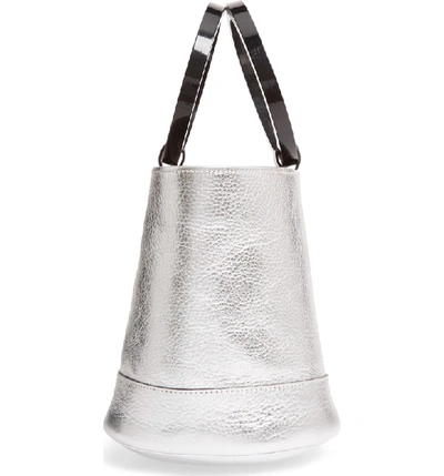 Shop Simon Miller Bonsai 20 Pebbled Leather Bucket Bag - Metallic In Silver
