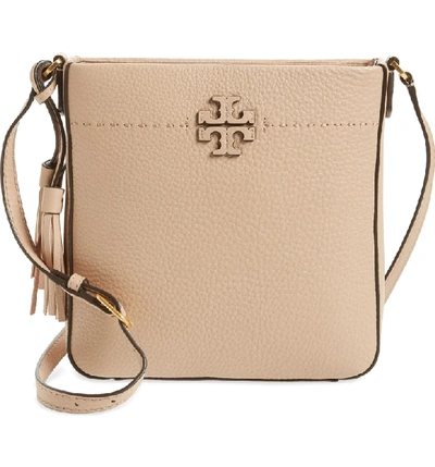 Tory Burch Mcgraw Leather Crossbody Tote - Pink In Devon Sand/gold |  ModeSens