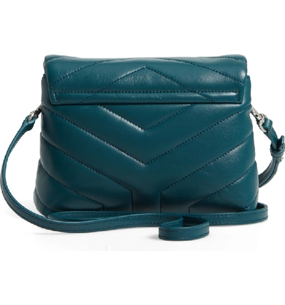 Shop Saint Laurent Toy Loulou Calfskin Leather Crossbody Bag - Blue/green In Dark Turquoise