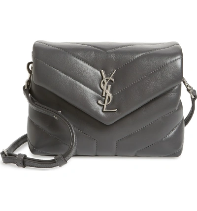 Shop Saint Laurent Toy Loulou Calfskin Leather Crossbody Bag In Storm