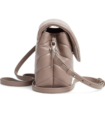 Shop Saint Laurent Toy Loulou Calfskin Leather Crossbody Bag In Mink