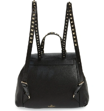 Shop Valentino Rockstud Leather Backpack - Black In Nero