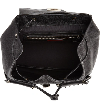 Shop Valentino Rockstud Leather Backpack - Black In Nero