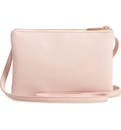 Shop Estella Bartlett Double Faux Leather Crossbody Bag - Pink In Blush