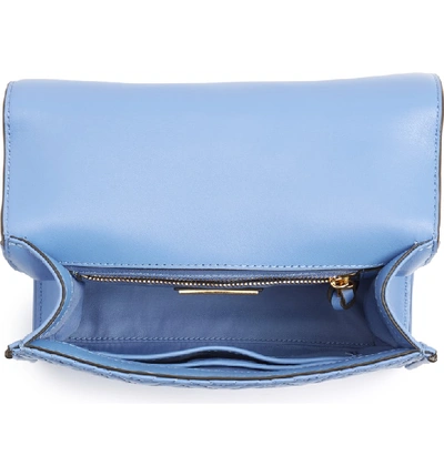 Shop Tory Burch Small Fleming Leather Convertible Shoulder Bag - Blue In Larkspur