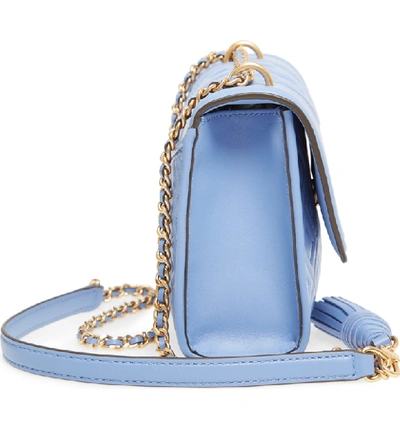 Shop Tory Burch Small Fleming Leather Convertible Shoulder Bag - Blue In Larkspur