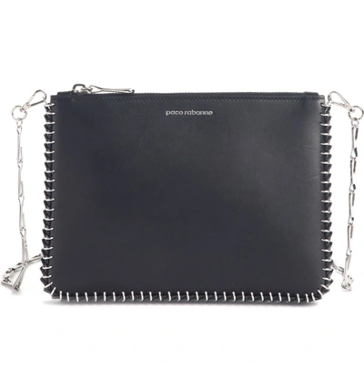 Shop Paco Rabanne Calfskin Leather Crossbody Bag - Black