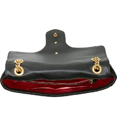 Shop Gucci Medium Gg Marmont 2.0 Matelassé Velvet Shoulder Bag In Nero
