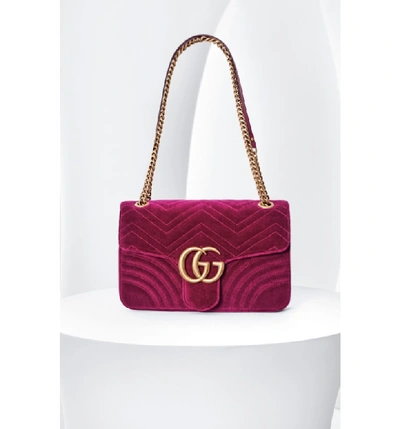 Shop Gucci Medium Gg Marmont 2.0 Matelasse Velvet Shoulder Bag - Brown In Taupe/ Taupe