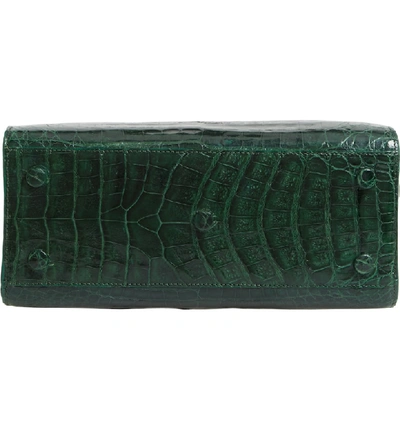 Shop Nancy Gonzalez Medium Lily Genuine Crocodile Crossbody Bag - Green In Kelly Green Shiny