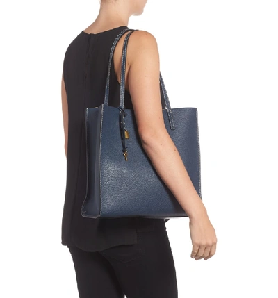 Shop Marc Jacobs The Grind East/west Leather Shopper - Blue In Blue Sea