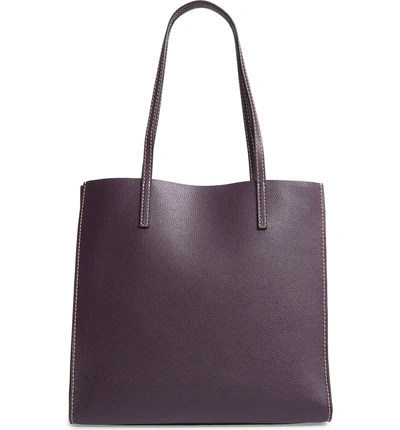 Shop Marc Jacobs The Grind East/west Leather Shopper - Purple In Grape