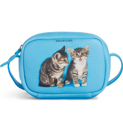 Balenciaga Extra Small Kittens Calfskin Leather Camera Bag - Blue In Blue  Multi | ModeSens