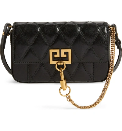 Shop Givenchy Mini Pocket Quilted Convertible Leather Bag In Black