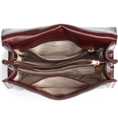 Shop Michael Michael Kors Large Quilted Leather Shoulder Bag - Burgundy In Oxblood