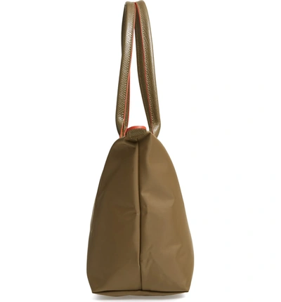 Shop Longchamp Le Pliage Club Medium Shoulder Tote - Brown In Khaki