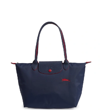 Shop Longchamp Le Pliage Club Small Shoulder Tote In Navy