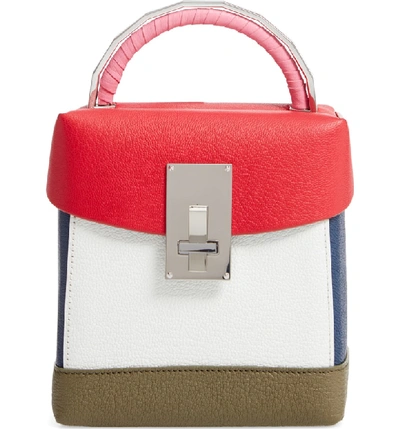 Shop The Volon Basic Alice Leather Box Bag - Red In Red/ White