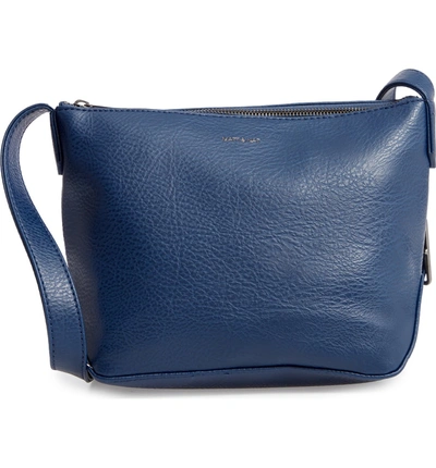 Shop Matt & Nat Large Sam Faux Leather Crossbody Bag - Blue In Allure