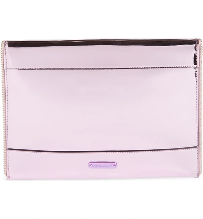 Shop Rebecca Minkoff Leo Mirror Metallic Clutch - Pink