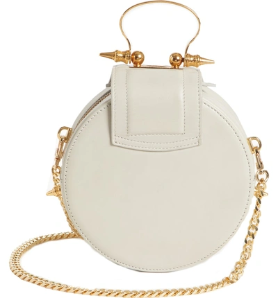 Shop Okhtein Mini Dome Crossbody Clutch - White In Ivory X Gold