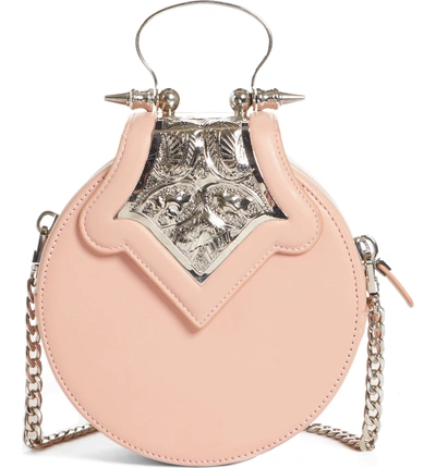 Shop Okhtein Mini Dome Crossbody Clutch - Pink In Nude X Silver