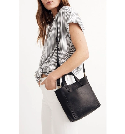 Shop Madewell Small Transport Leather Crossbody In True Black