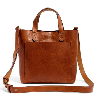 Shop Madewell Small Transport Leather Crossbody In English Saddle