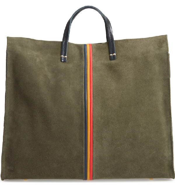 clare v stripe tote