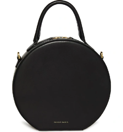 Shop Mansur Gavriel Leather Circle Crossbody Bag In Black