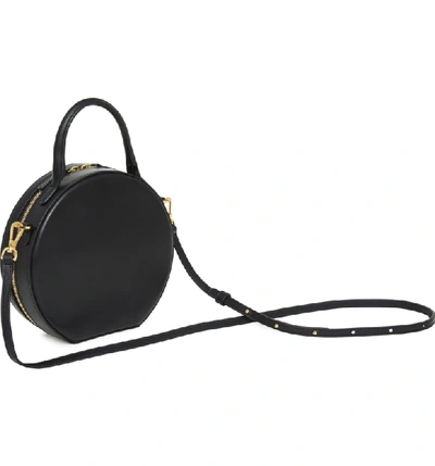 Shop Mansur Gavriel Leather Circle Crossbody Bag In Black