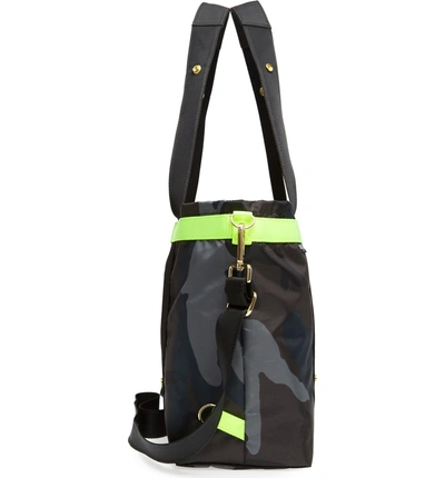 Shop Andi Camo Convertible Tote In Navy Camo/ Hot Yellow