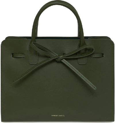 Shop Mansur Gavriel Mini Sun Calfskin Leather Bag - Green In Moss