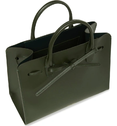 Shop Mansur Gavriel Mini Sun Calfskin Leather Bag - Green In Moss