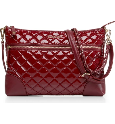 Shop Mz Wallace Medium Crosby Bedford Nylon Crossbody Bag - Red In Cranberry Lacquer