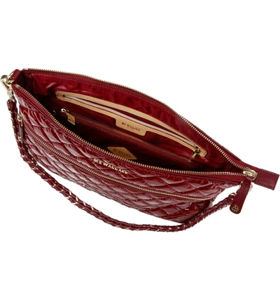 Shop Mz Wallace Medium Crosby Bedford Nylon Crossbody Bag - Red In Cranberry Lacquer
