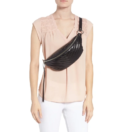 Shop Rebecca Minkoff Edie Leather Belt Bag - Black