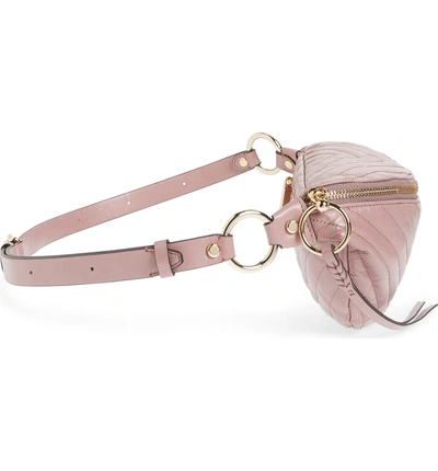 Shop Rebecca Minkoff Edie Leather Belt Bag - Brown In Mink