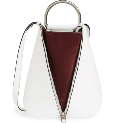 Shop Proenza Schouler Vertical Zip Leather Backpack - White In Optic White/ Cordovan